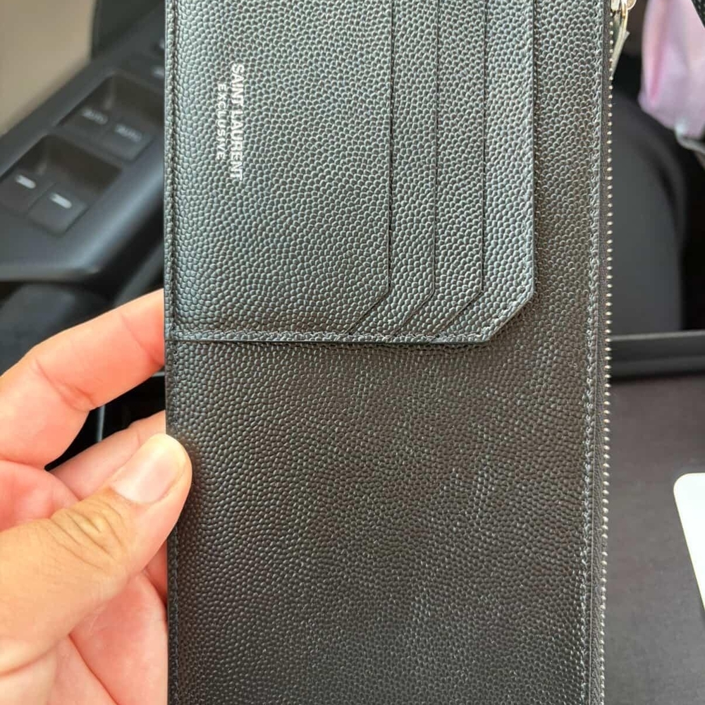 Saint Laurent Black Leather Card Holder